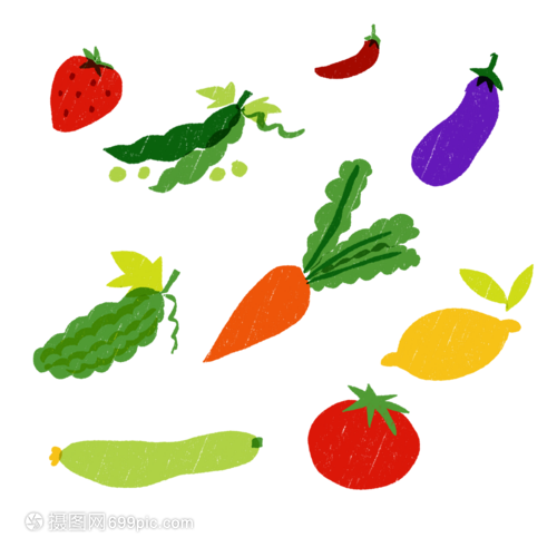 蔬果乐园 一篮可爱的简约插画